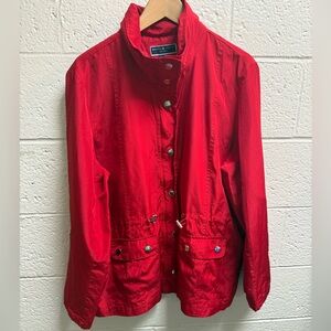 Karen Scott Sport Red Windbreaker Jacket size XL